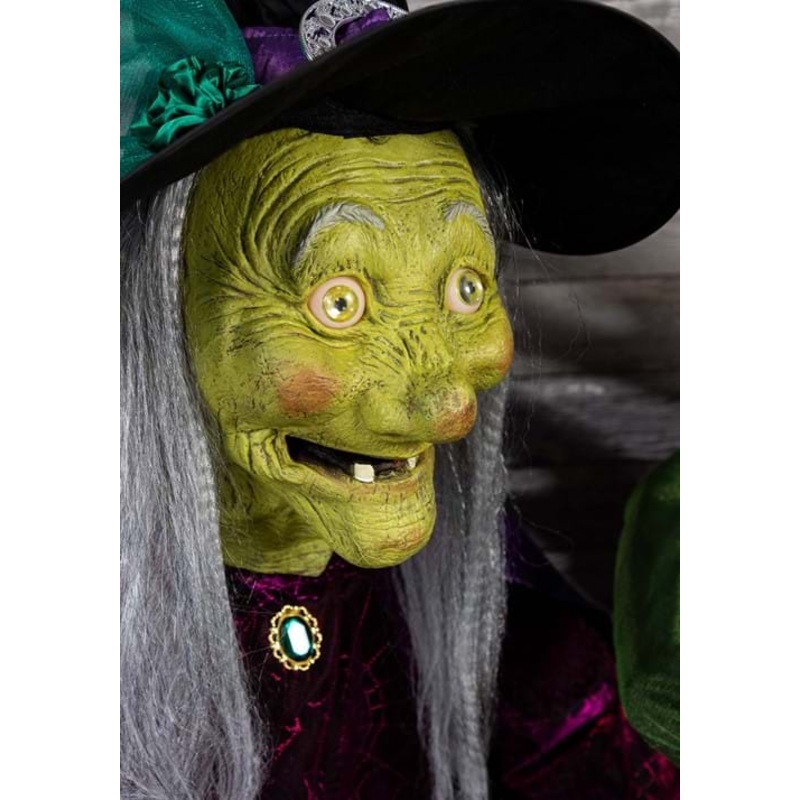 6.5FT Seasonal Visions International Stirring Up Trouble Witch Animatronic Decoration Standard