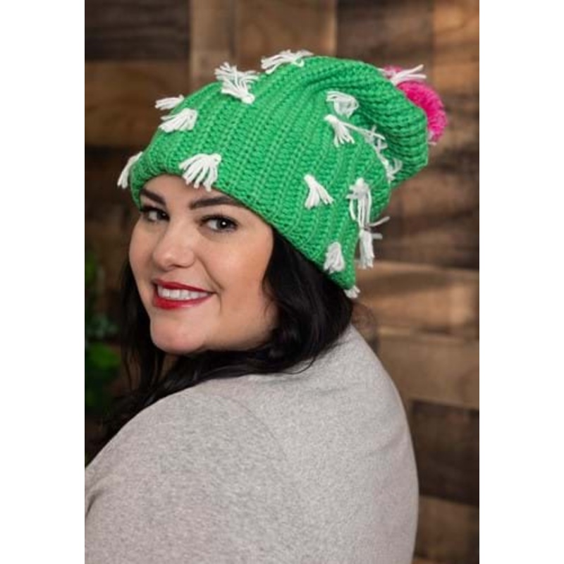 Adult Cactus Knit Slouch Beanie Standard