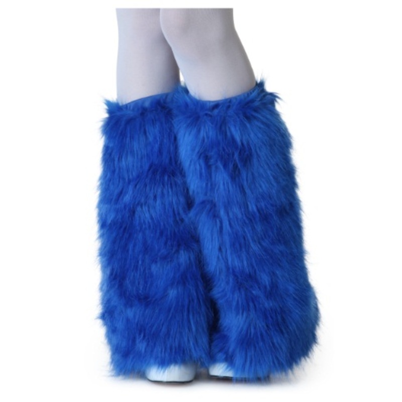 Adult Royal Blue Furry Boot Covers Standard