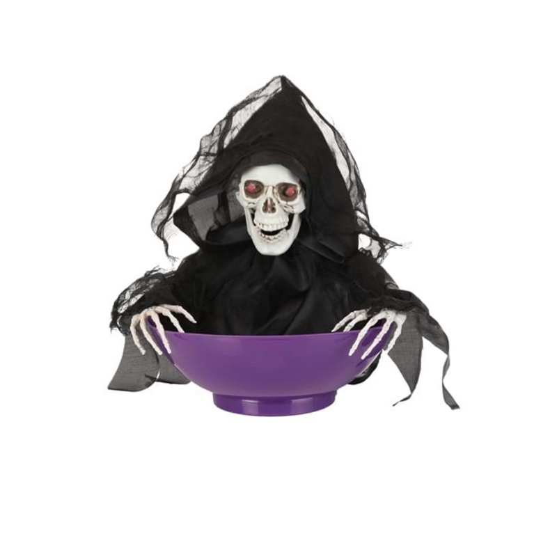 Animated Candy Bowl with Shaking Grim Reaper Decoration Standard