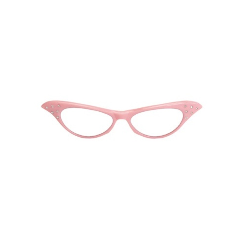 Costume 50s Pink Frame Glasses Standard