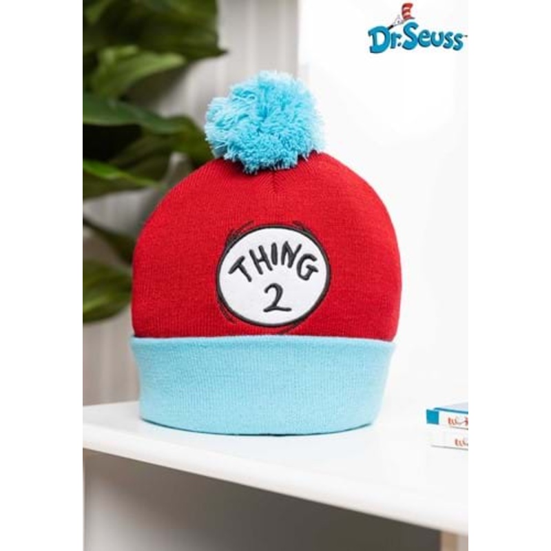 Dr. Seuss Thing 2 Pom Pom Beanie Standard