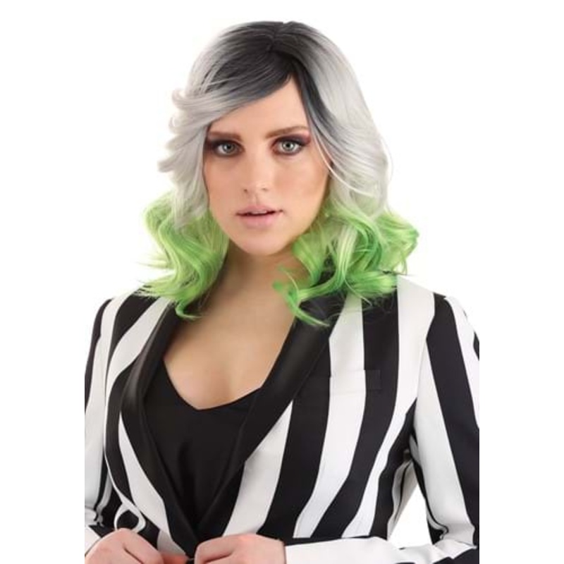 Gray and Green Ombre Wig for Adults Standard