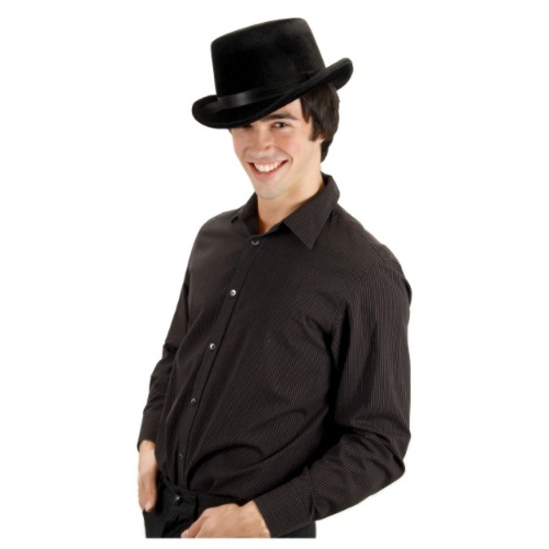Men's Black Top Hat Costume Accessory Standard