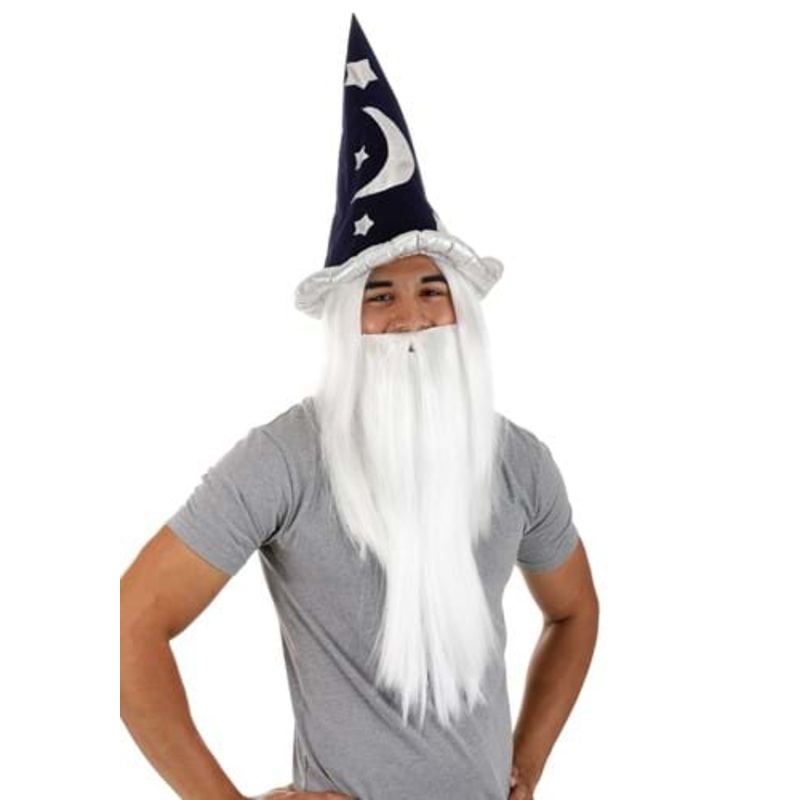 Merlin Beard and Wig Costume Kit  Standard