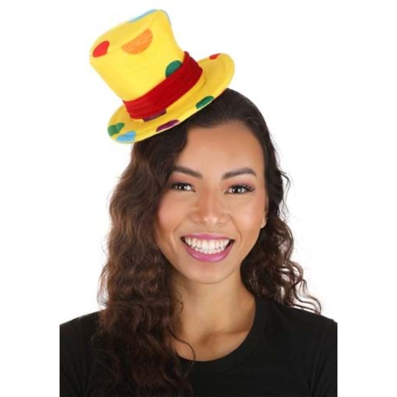 Mini Yellow Clown Top Hat for Adults Standard