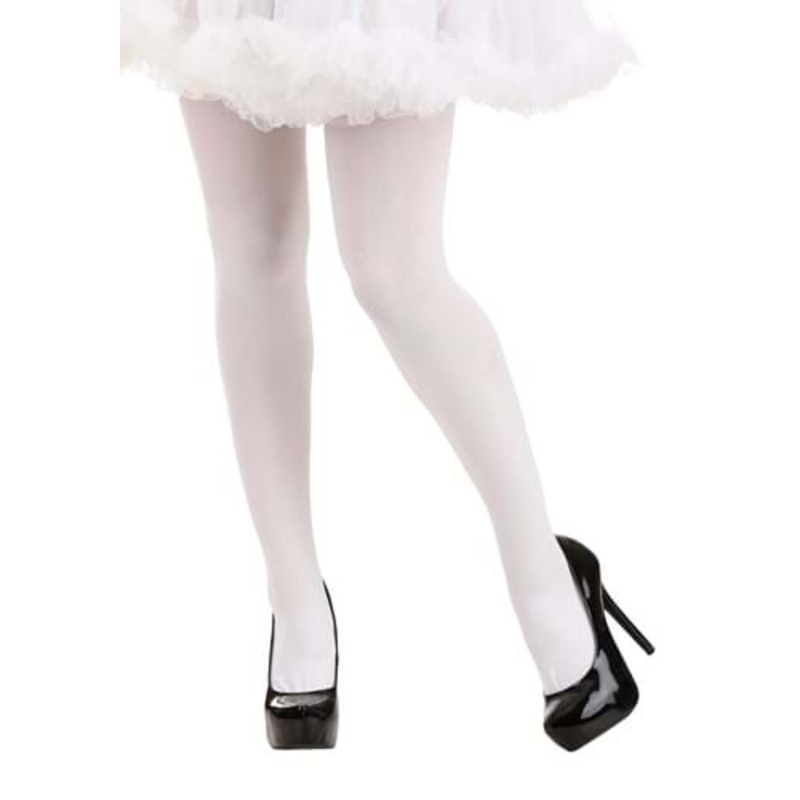 Opaque White Tights for Women Standard