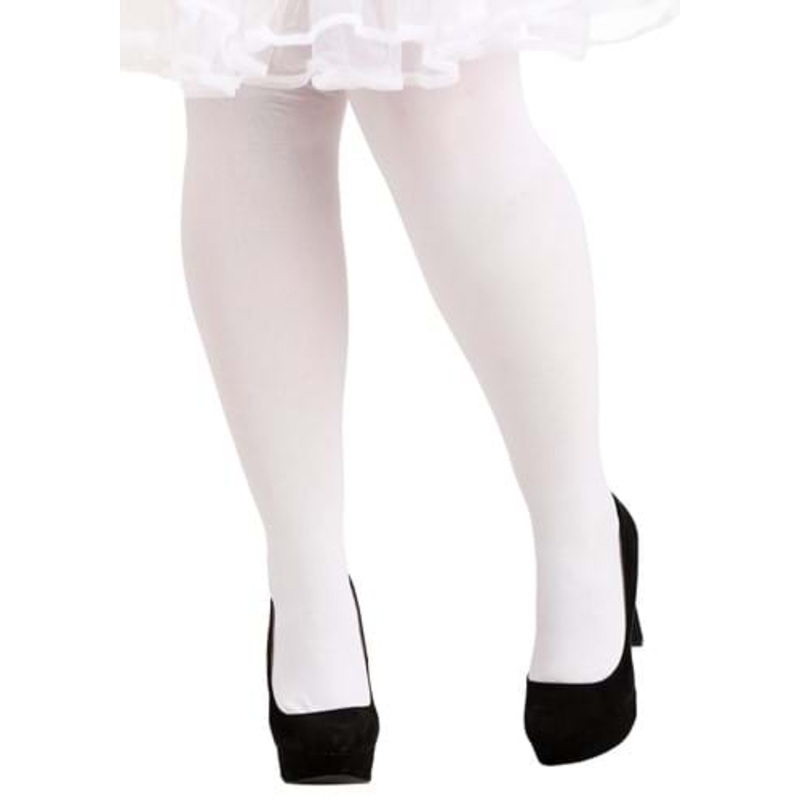Plus Size Deluxe White Tights for Women Plus