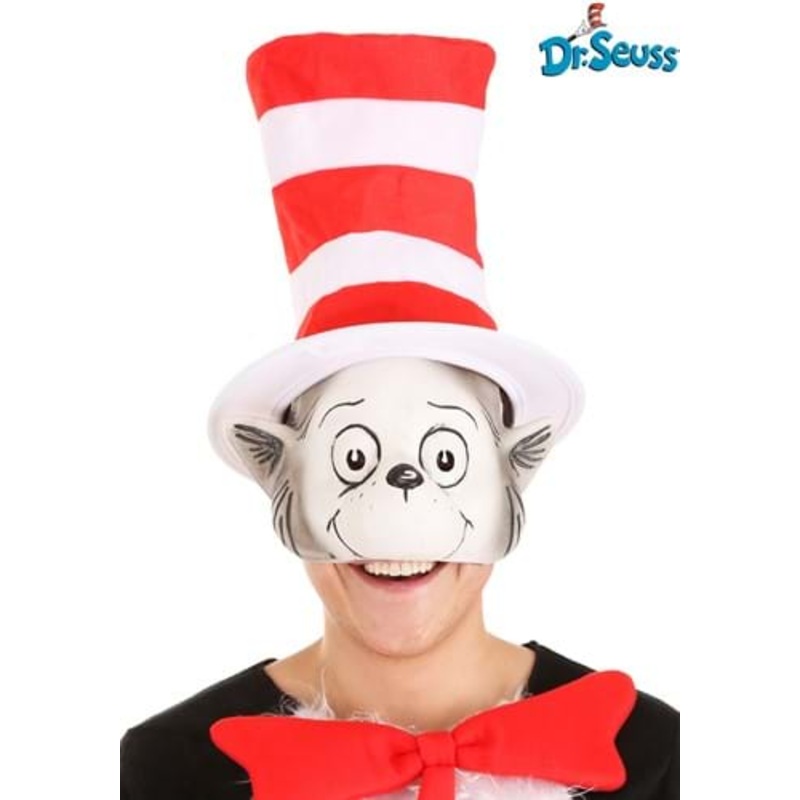 The Cat in the Hat Latex Mask & Hat Costume Kit Standard