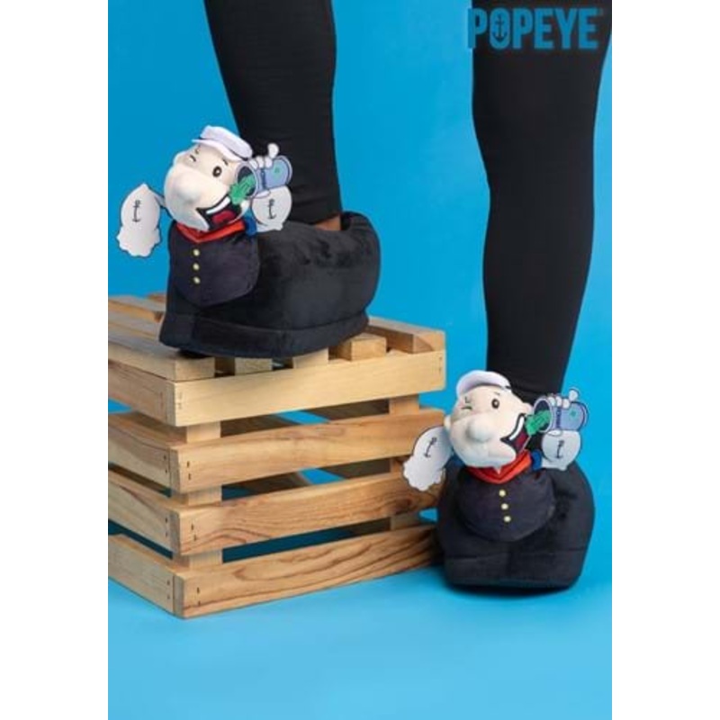 Adult Popeye Plush Slippers Small/Medium