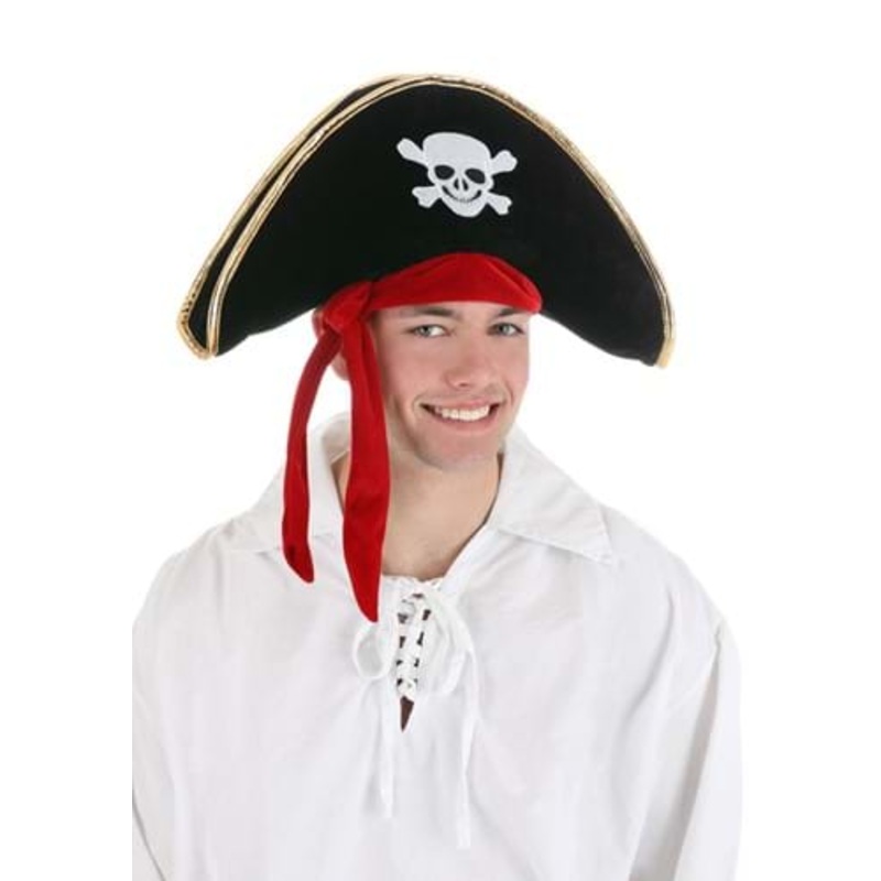 Classic Skull Pirate Hat for Adults Standard