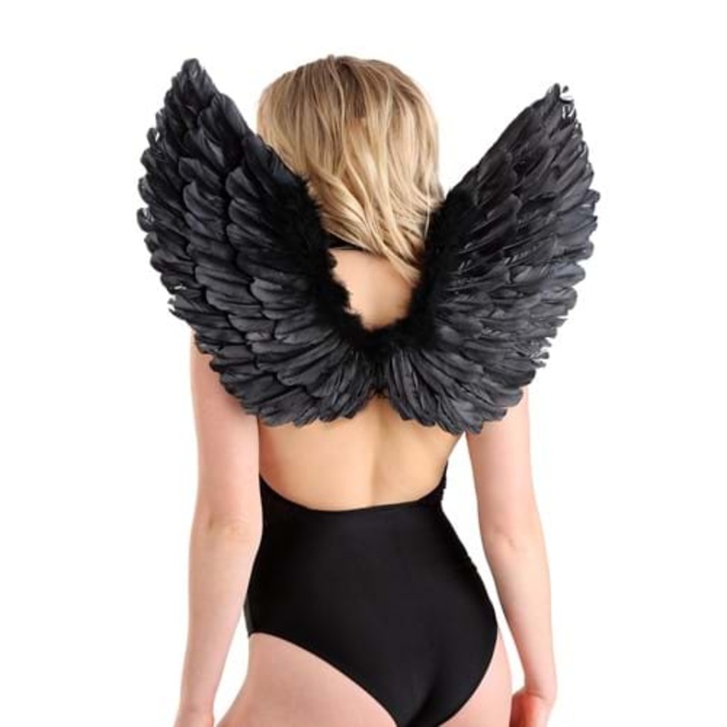 Fallen Black Angel Costume Wings Standard