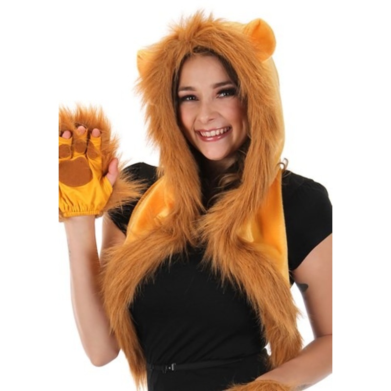 Furry Lion Costume Hood Standard