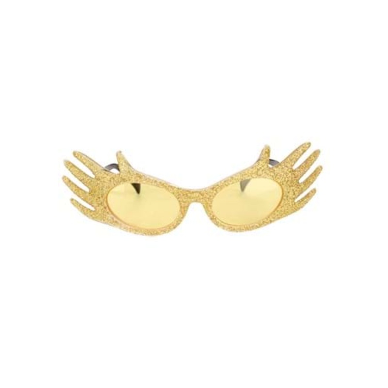 Gold Glitter Hands Costume Glasses Standard