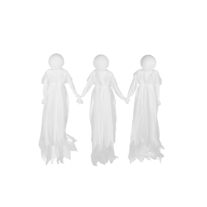 Holding Hands White Ghosts Light Up Halloween Decoration Standard