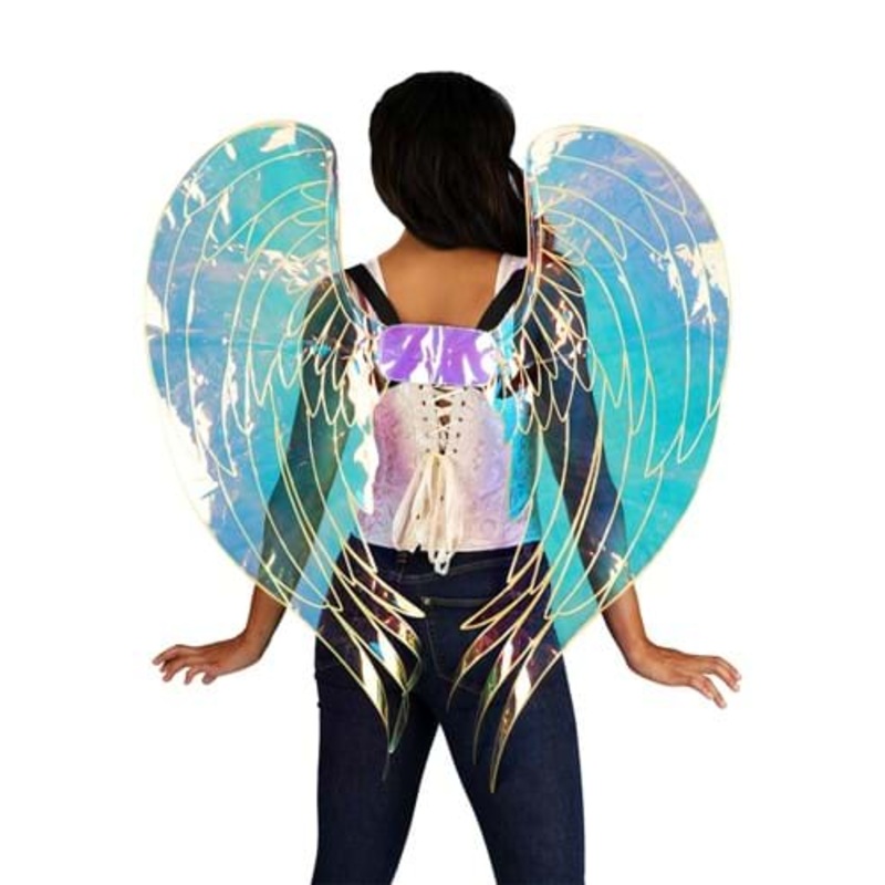 Iridescent Costume Angel Wings for Adults Standard
