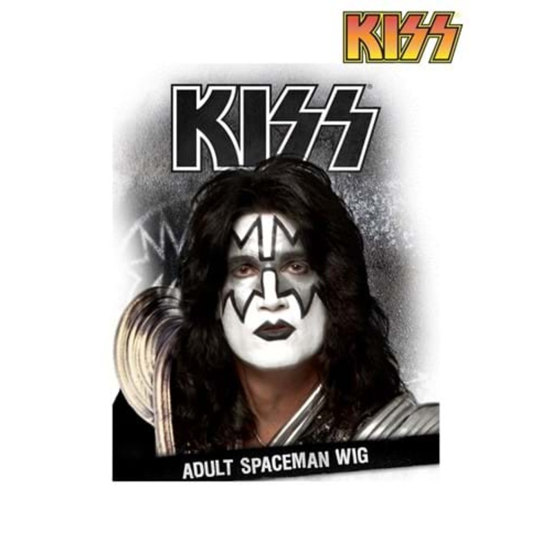 KISS Spaceman Men's Black Costume Wig Standard