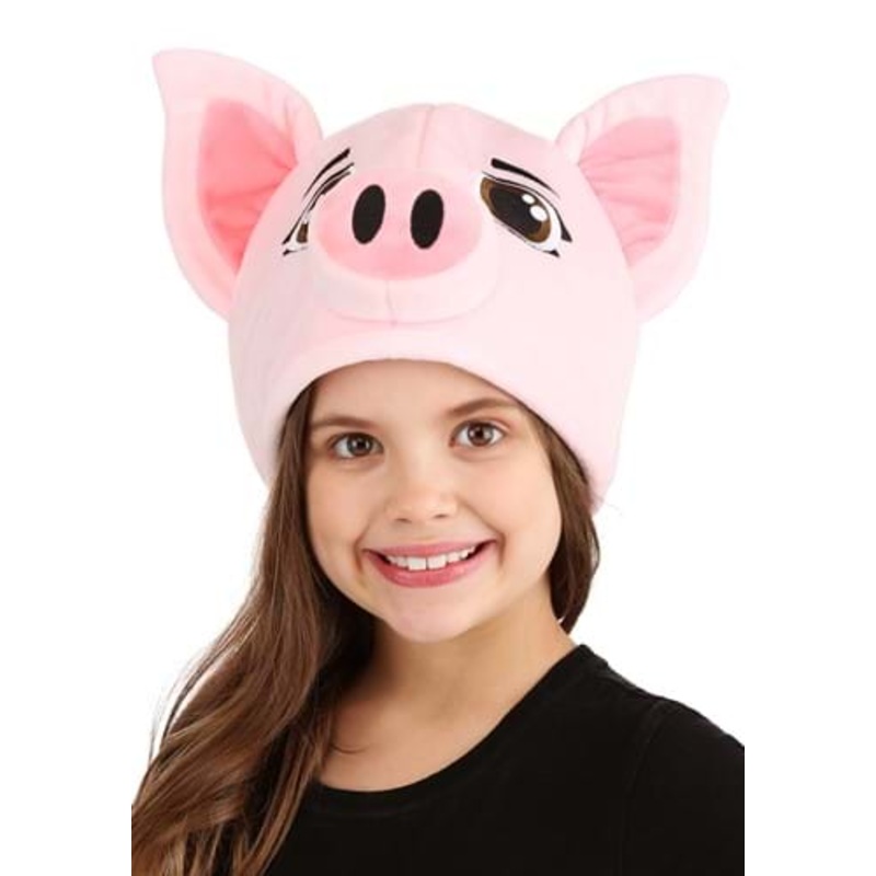 Pink Pig Costume Plush Hat Standard