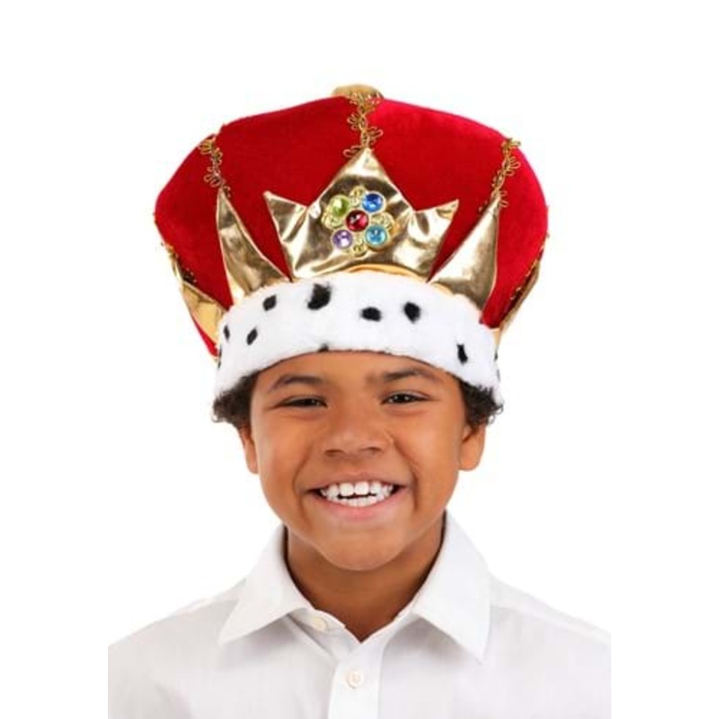 Royal Red King Costume Hat for Kids Standard