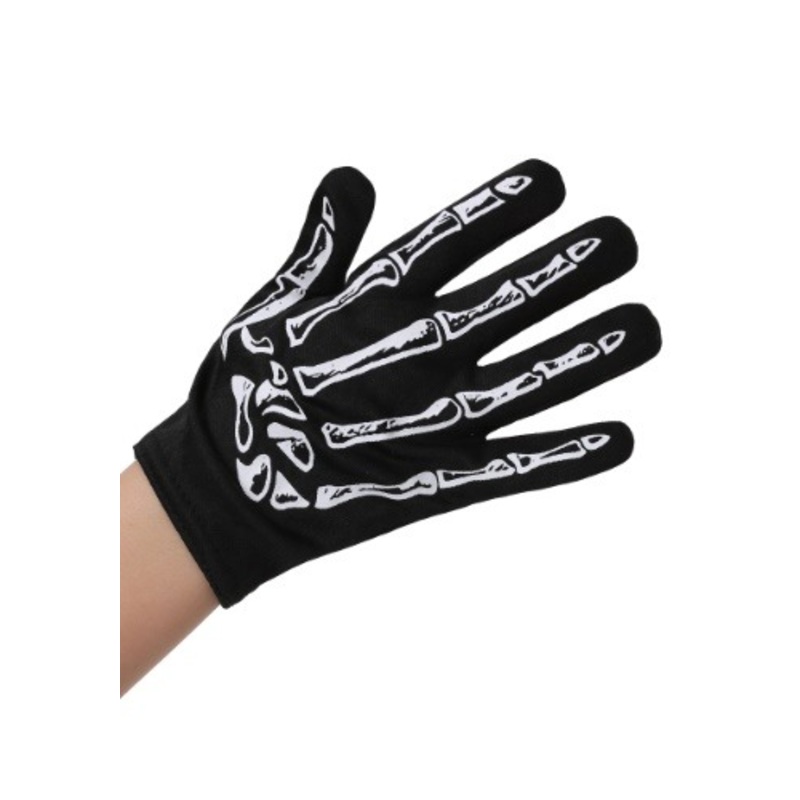 Skeleton Costume Gloves for Kids Standard