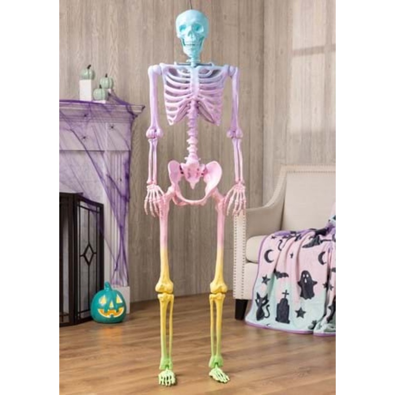 5FT Crazy Bones Poseable Skeleton in Rainbow Decoration Standard