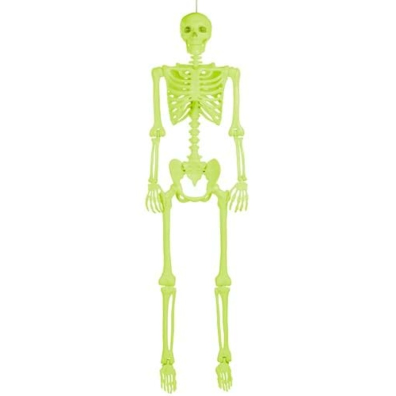 5FT Poseable Crazy Bones Skeleton in Green Decoration Standard