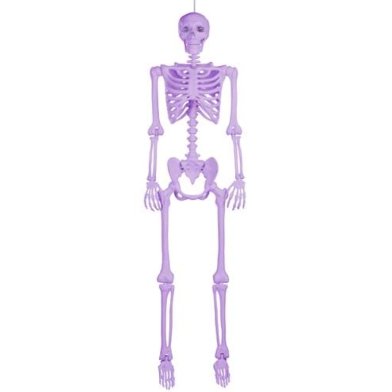 5FT Poseable Crazy Bones Skeleton in Purple Decoration Standard