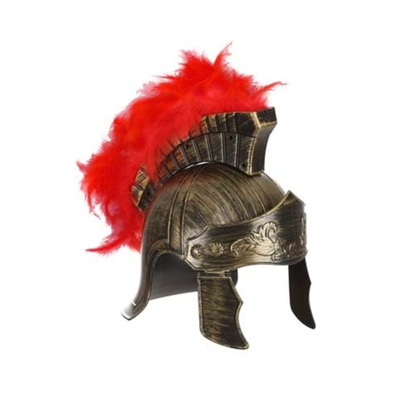 Adult Gladiator Costume Helmet with Red Feather Plume Standard