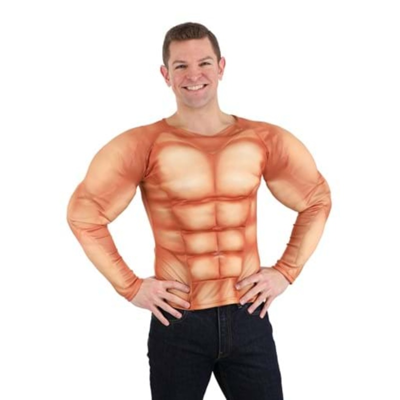 Adult Padded Muscle Costume Shirt Large