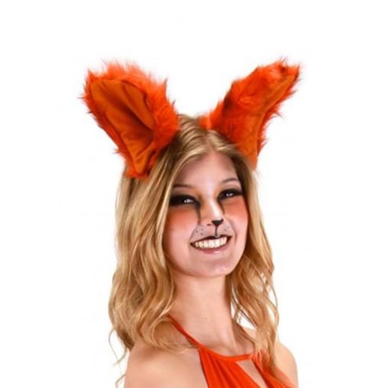 Deluxe Orange Fox Ears Costume Headband Standard
