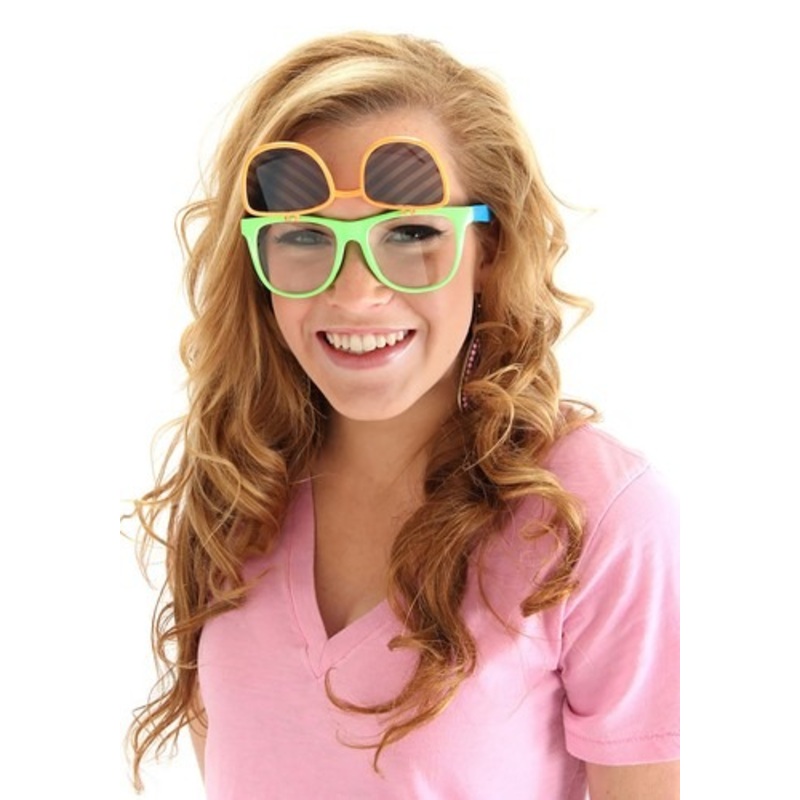 Flip Up Neon Glasses Standard