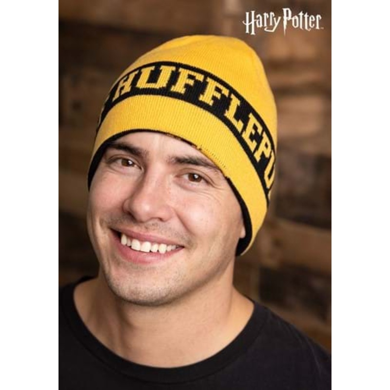 Harry Potter Reversible Hufflepuff Knit Beanie Standard