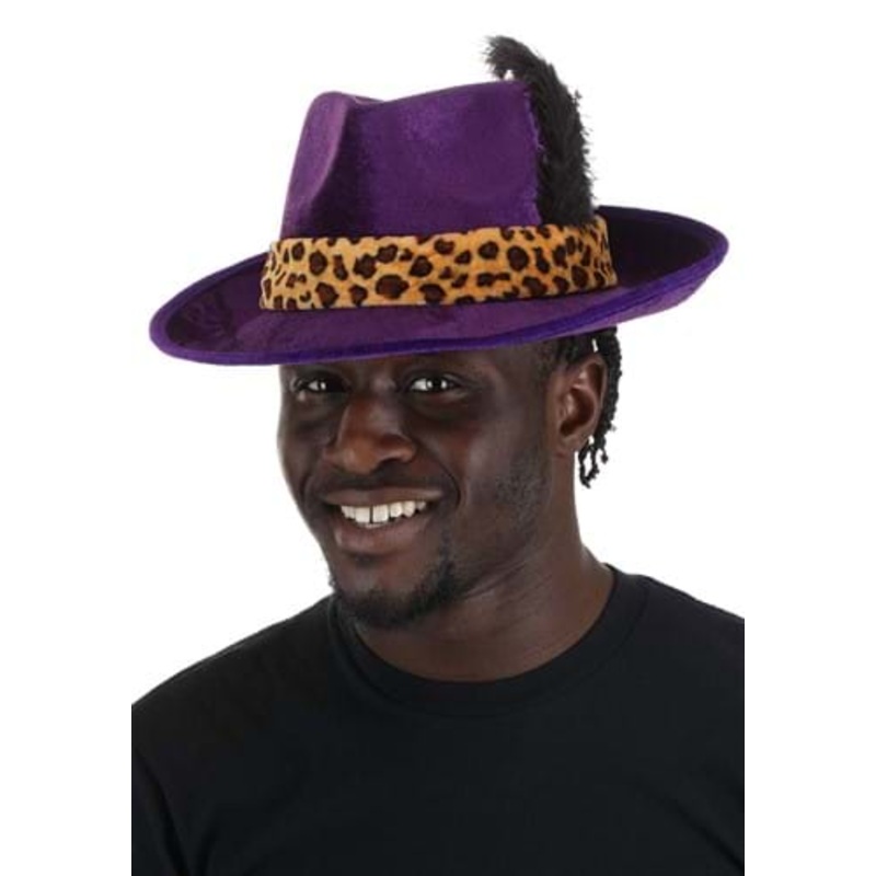 Purple Pimp Hat Costume Accessory Standard
