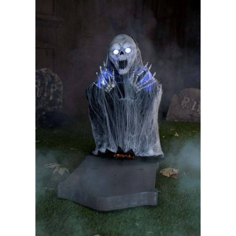 2.1FT Jump Scare Skull and Tombstone Animated Decoration - Tekky Standard