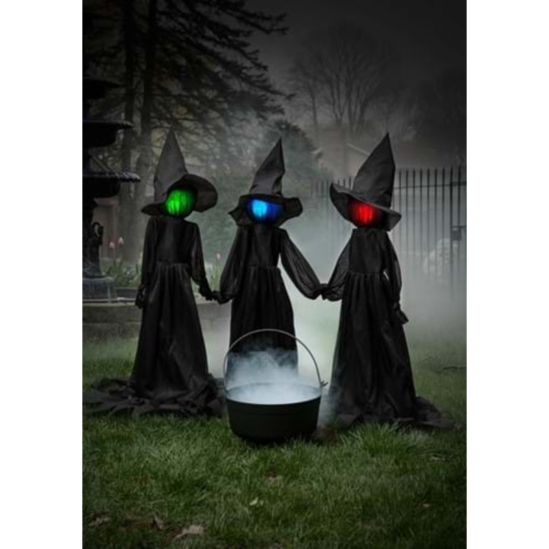 4FT Holding Hands Set of 3 Witches Halloween Decoration Standard