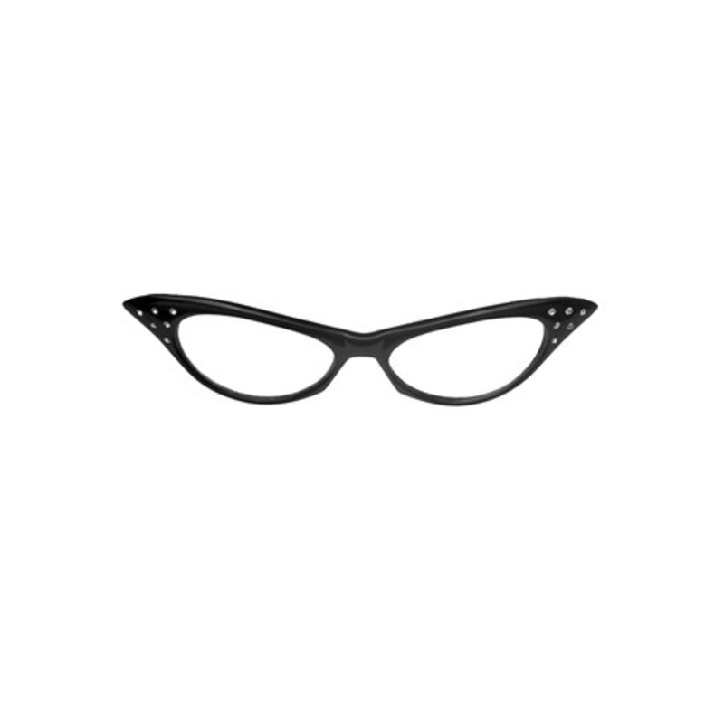 50's Black Frame Costume Glasses for Adults Standard