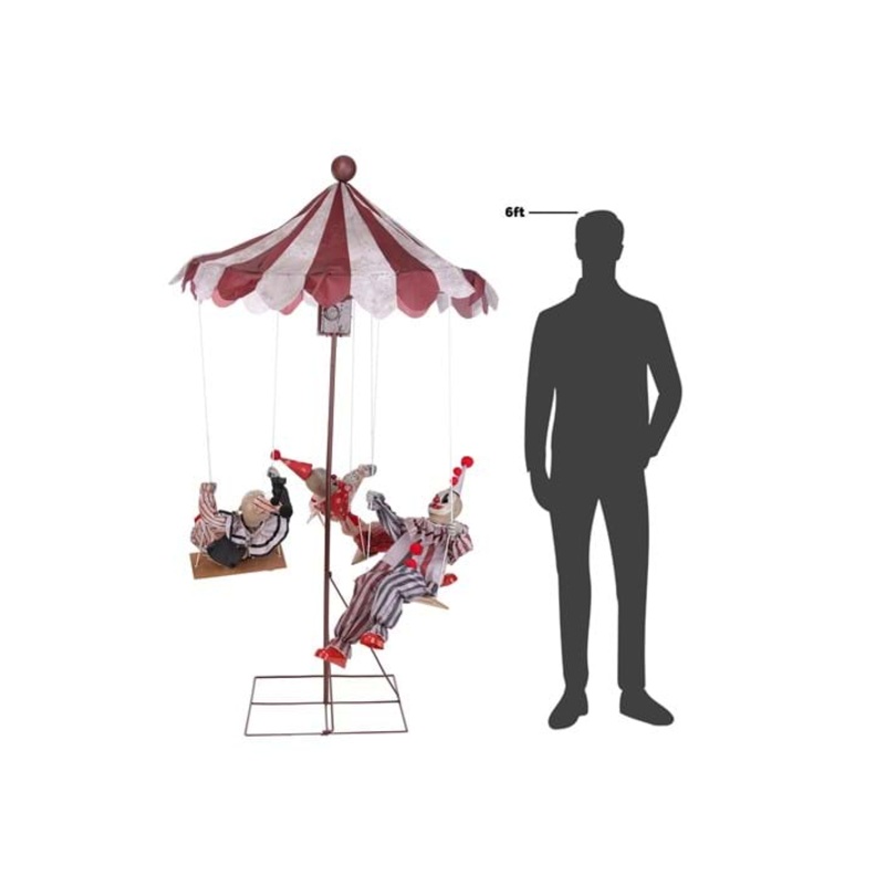 6FT Clown Go Round Animated Decoration Standard