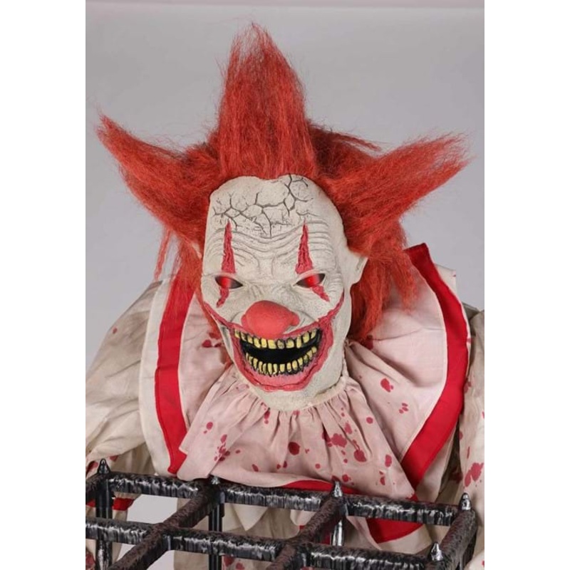7FT Animated Cagey the Clown with Caged Clown Decoration Standard