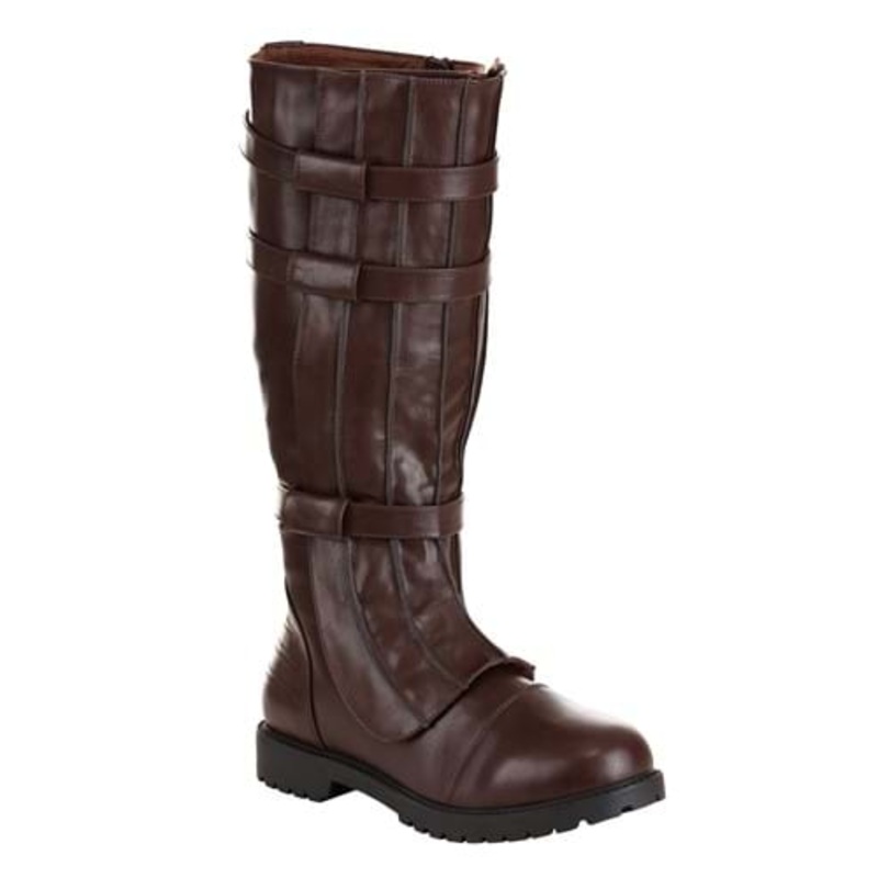 Brown Costume Boots with Straps for Men Size 8