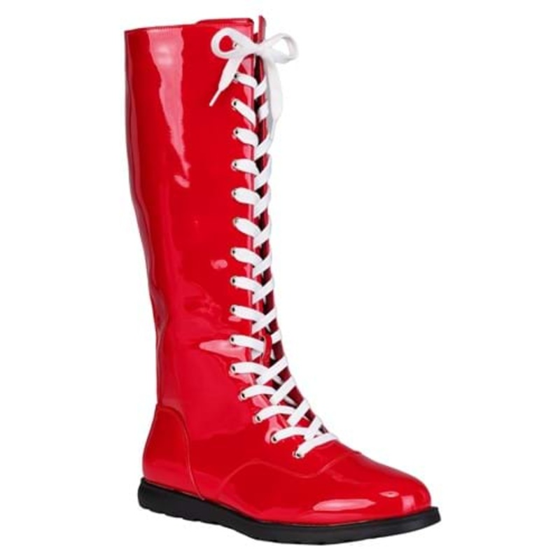 Patent Red Wrestling Adult Costume Boots Size 8