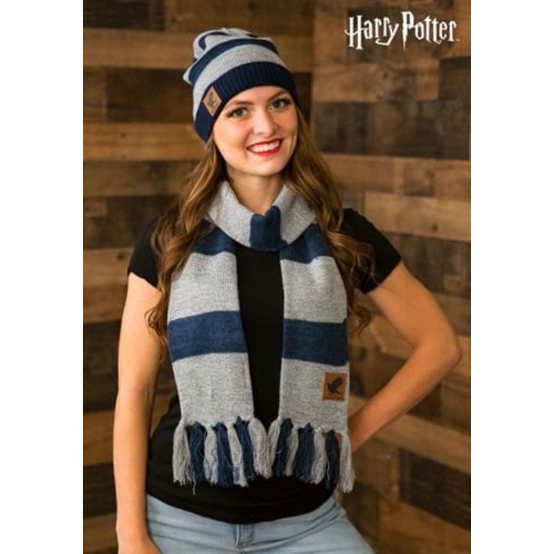 Ravenclaw Heathered Stripped Knit Beanie Standard