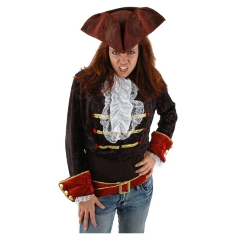 Scallywag Blood Red Costume Hat for Adults Standard