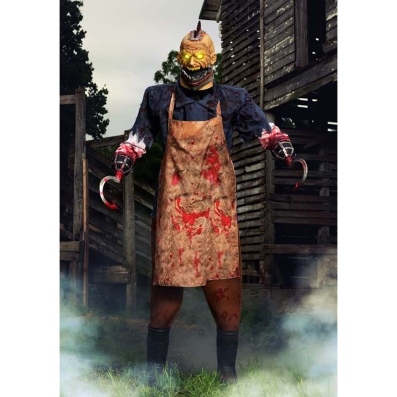 7.5FT Animated Bloody Buzzhead Butcher Halloween Decoration Standard