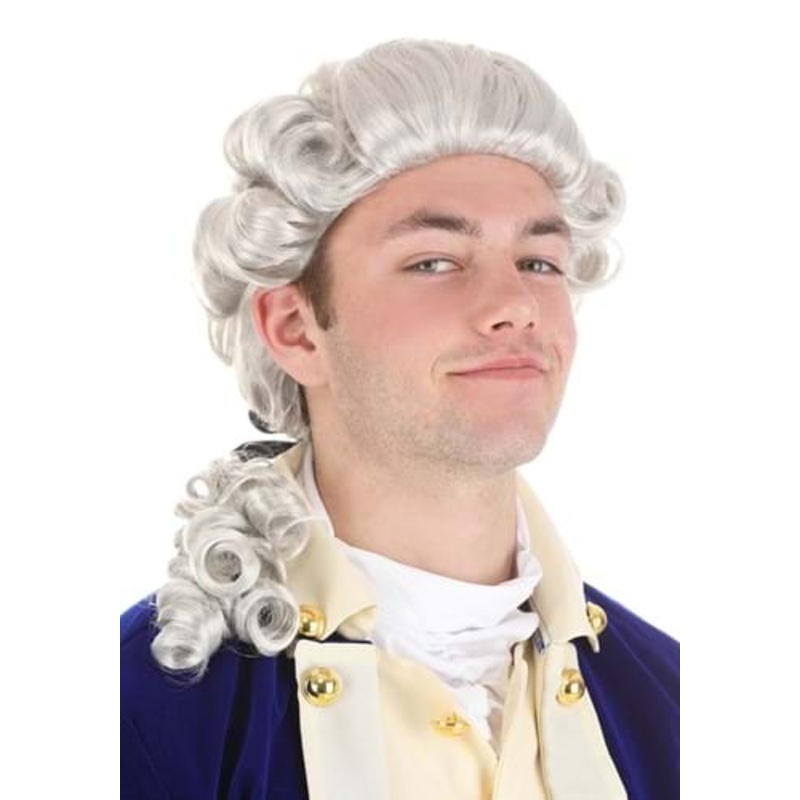 American Colonial Powdered Wig for Men Standard