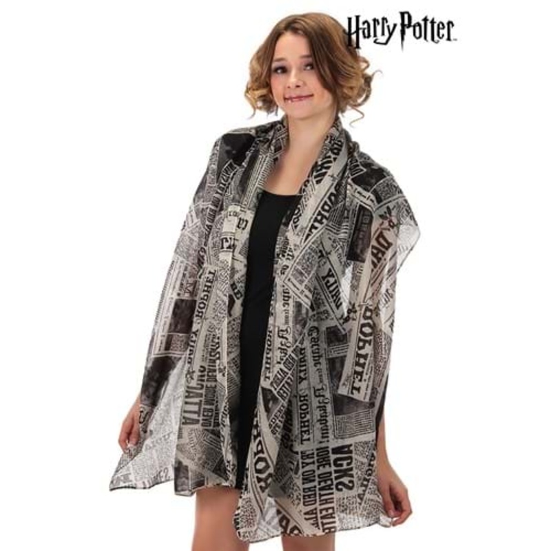 Harry Potter Daily Prophet Newspaper Print Lightweight Scarf Standard