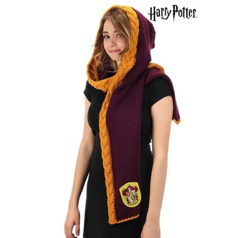 Harry Potter Gryffindor Knit Maroon and Gold Hood
