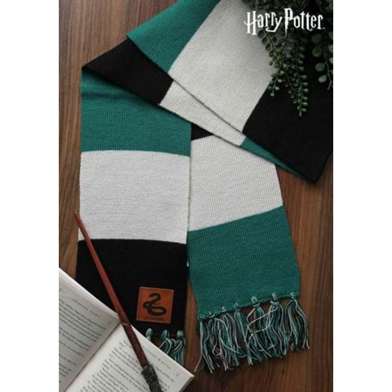 Harry Potter Slytherin House Patch Striped Scarf Standard
