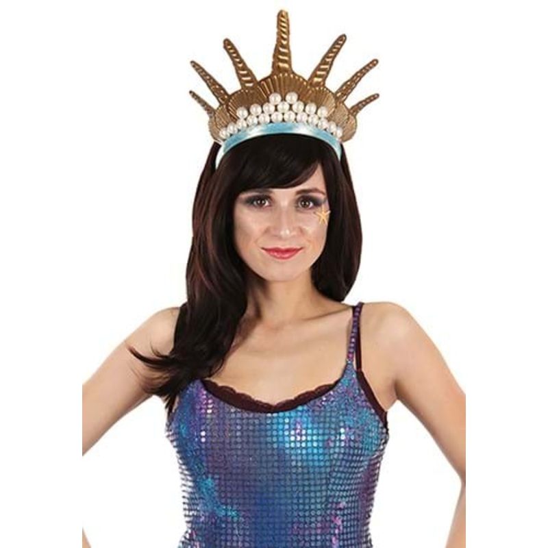 Mermaid Queen Pearl Crown Costume Headband Standard
