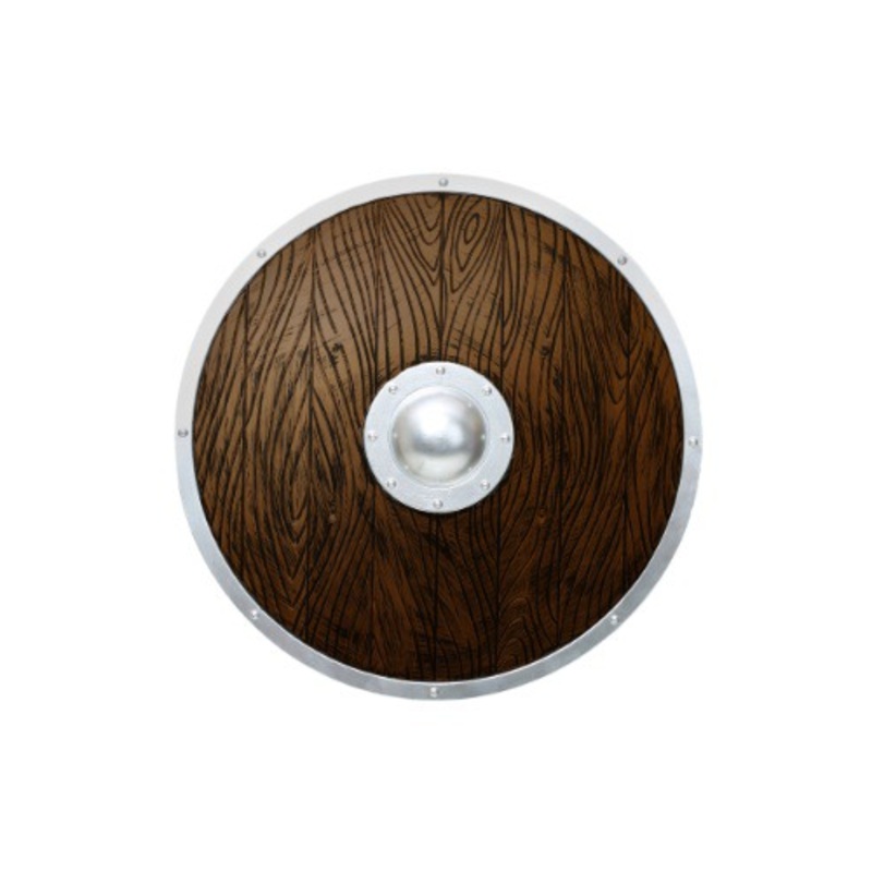 Wood-Look Viking Shield Prop Standard