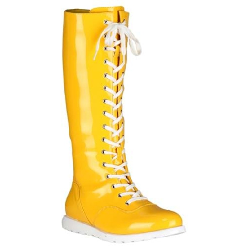 Yellow Wrestling Costume Adult Boots Size 8